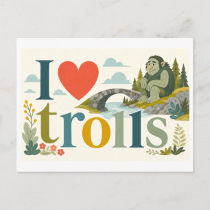 "I [Heart] Trolls" Postcard