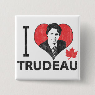 I Heart Trudeau 15 Cm Square Badge