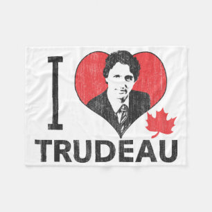 I Heart Trudeau Fleece Blanket