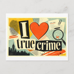 "I [Heart] True Crime" Postcard