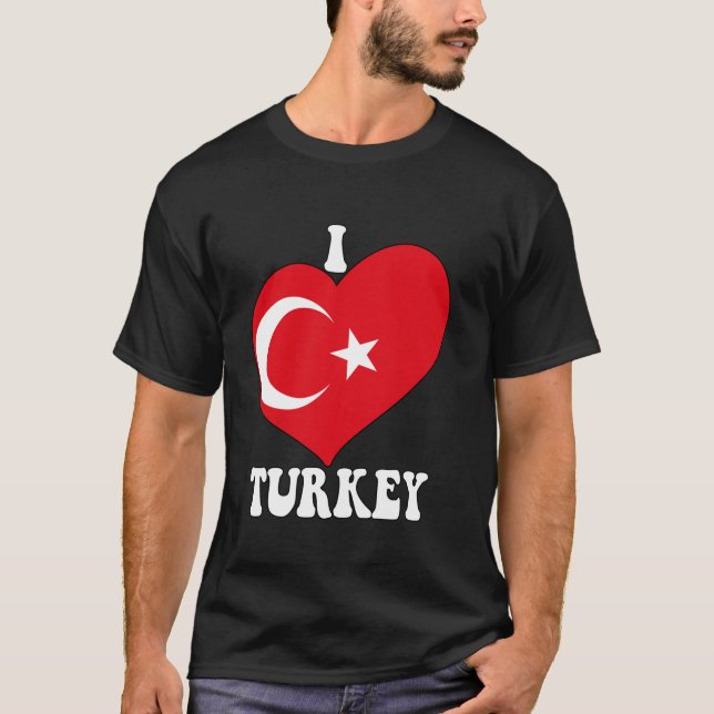 I Heart Turkey Proud Turkish Pride Turkey Flag Hea T-Shirt (Front)