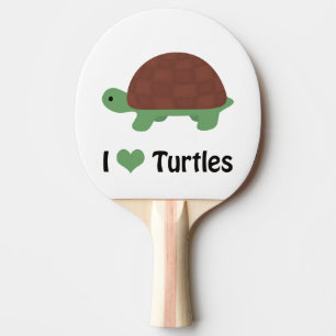 I heart Turtles Cute Little Cartoon Turtle Ping Pong Paddle