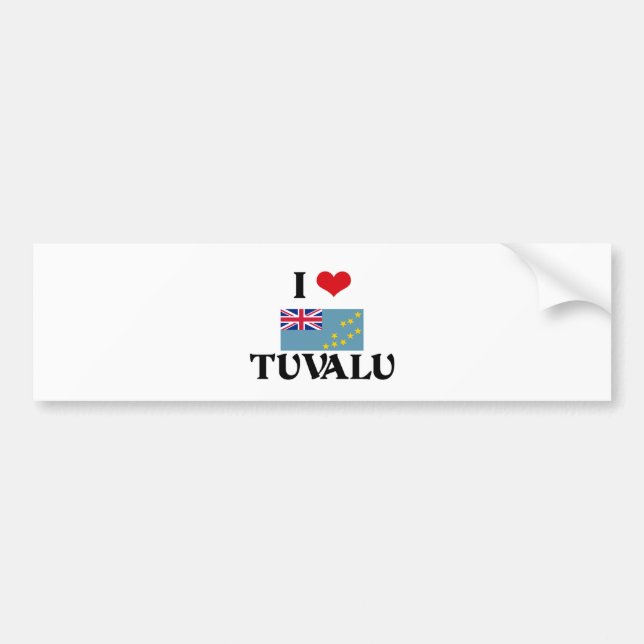 I HEART TUVALU BUMPER STICKER (Front)