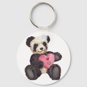 I Heart U Panda Key Ring