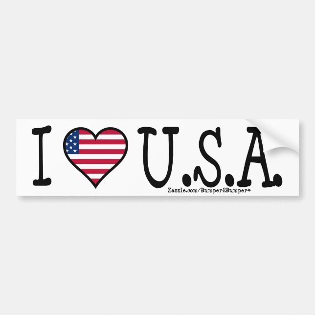 I HEART U.S.A. BUMPER STICKER (Front)