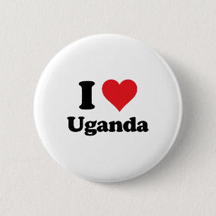 I Heart Uganda Love Country Souvenir Themed Stuff 6 Cm Round Badge