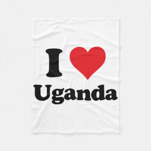 I Heart Uganda Love Country Souvenir Themed Stuff Fleece Blanket