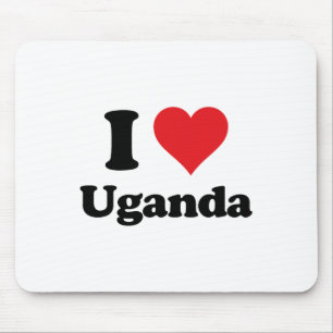 I Heart Uganda Love Country Souvenir Themed Stuff Mouse Mat