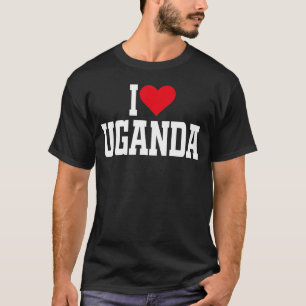 I Heart Uganda with Red heart I love Uganda T-Shirt
