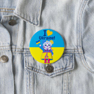 I Heart Ukraine! - Cute Fundraiser Button Pin