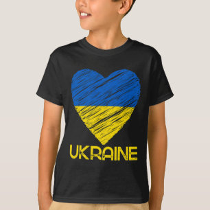 I Heart Ukraine Flag Tee Shirt I Support Ukrainian