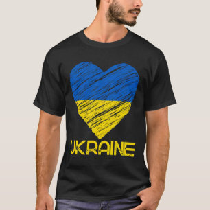 I Heart Ukraine Flag Tee Shirt I Support Ukrainian