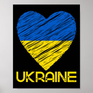 I Heart Ukraine Flag Tee Shirt I Support Ukrainian Poster
