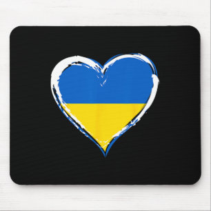 I Heart Ukraine - Stand With Ukraine - Ukraine Fla Mouse Mat