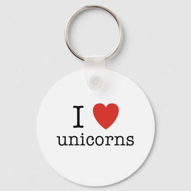 I Heart Unicorns Key Ring (Front)