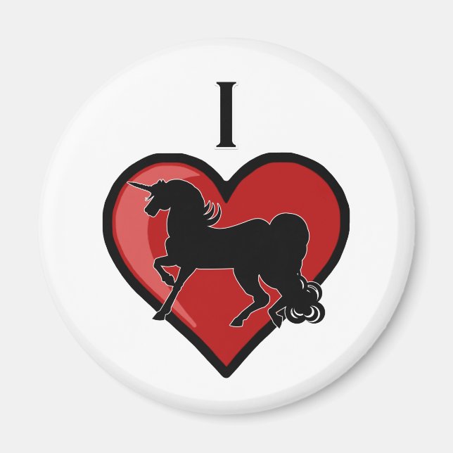 I Heart Unicorns Magnet (Front)