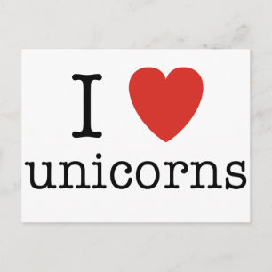 I Heart Unicorns Postcard