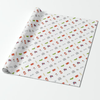 I Heart United Kingdom, British Love, UK landmarks Wrapping Paper