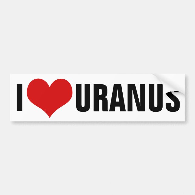 I Heart Uranus Bumper Sticker (Front)