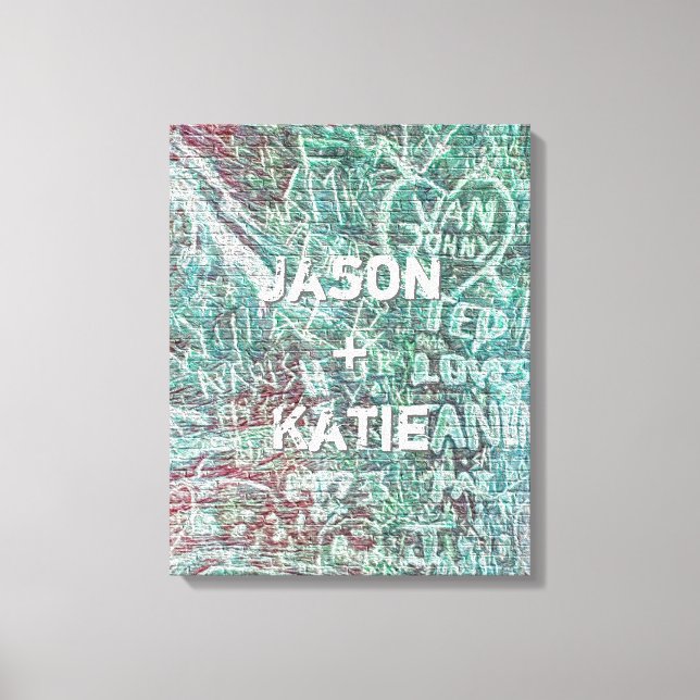 I Heart Urban Street Art Graffiti Chalk With Name Canvas Print (Front)