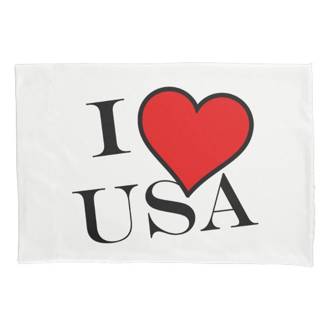 I Heart USA bk pccnt Pillowcase (Front)