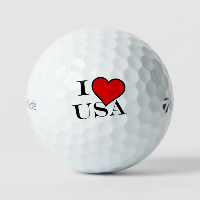 I Heart USA bk tmtp5 gbcnt Golf Balls (Front)