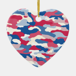 I Heart USA Camouflage Personalised Ceramic Tree Decoration