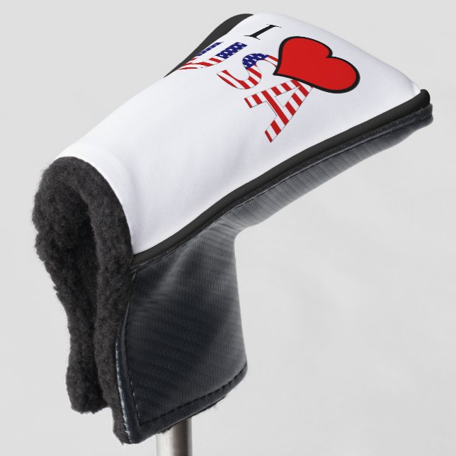 I Heart USA overlay pccnt Golf Head Cover (3/4 Front)