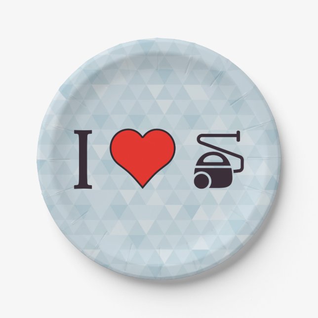 I Heart Using A Vacuum Tools Paper Plate (Front)