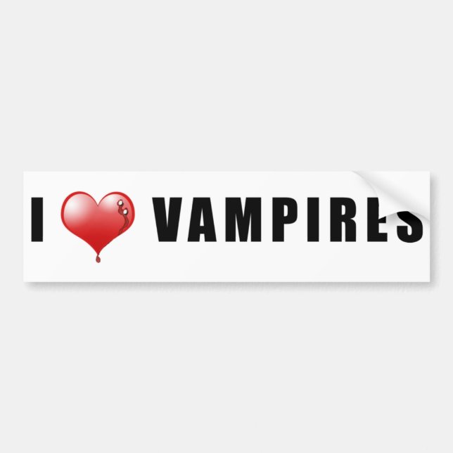I Heart Vampires Bumper Sticker (Front)