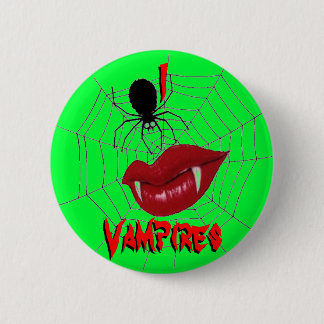 I Heart Vampires {Lime Green} 6 Cm Round Badge