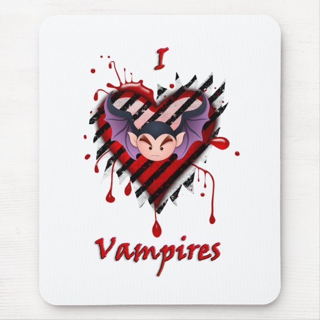 I Heart Vampires Mouse Mat (Front)