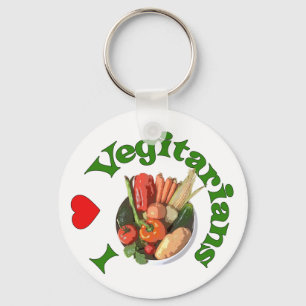 I Heart Vegetarians Key Ring