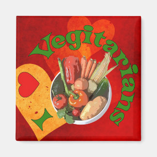 I Heart Vegetarians Magnet
