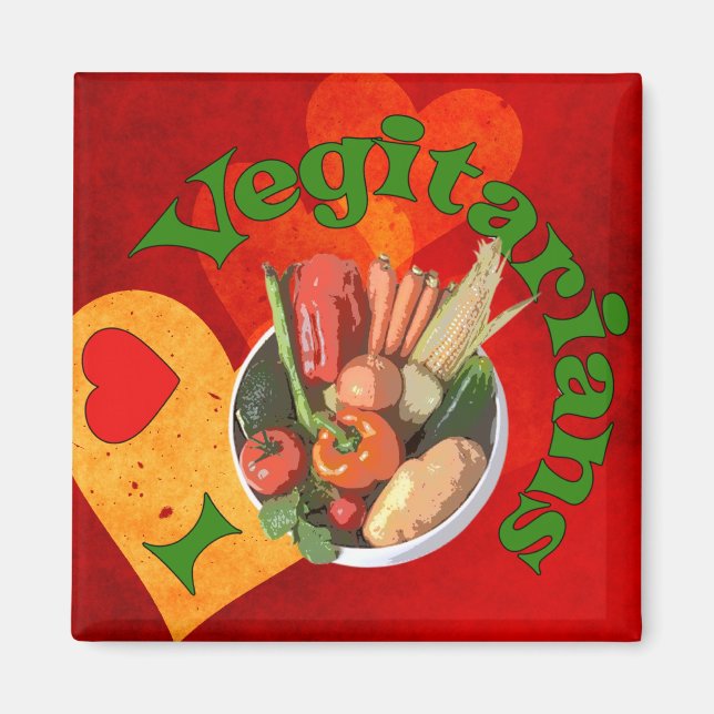 I Heart Vegetarians Magnet (Front)