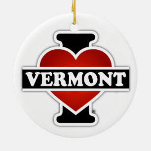I Heart Vermont Ceramic Tree Decoration
