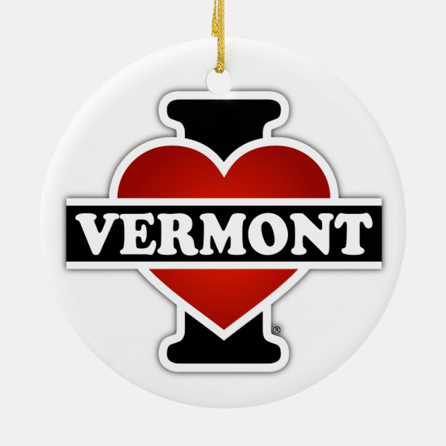 I Heart Vermont Ceramic Tree Decoration (Back)