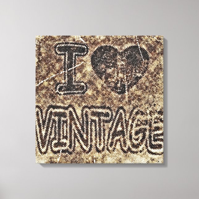 I Heart Vintage Wrapped Canvas (Front)