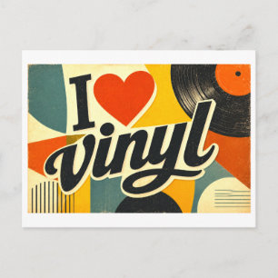 I [Heart] Vinyl Postcard