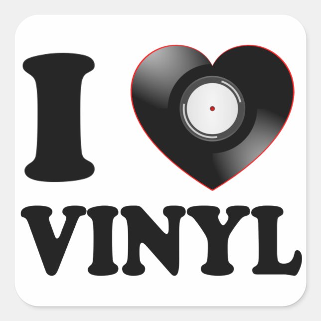 I HEART VINYL SQUARE STICKER (Front)