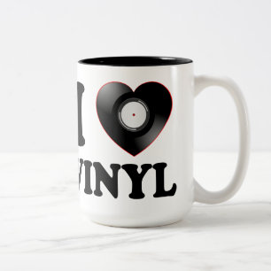 I HEART VINYL Two-Tone COFFEE MUG