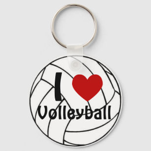 I Heart Volleyball Key Ring