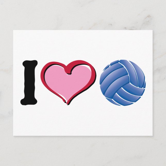 I heart volleyball postcard (Front)