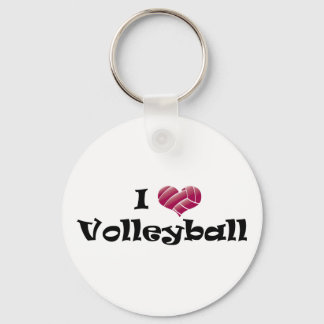 I heart volleyball (red) key ring
