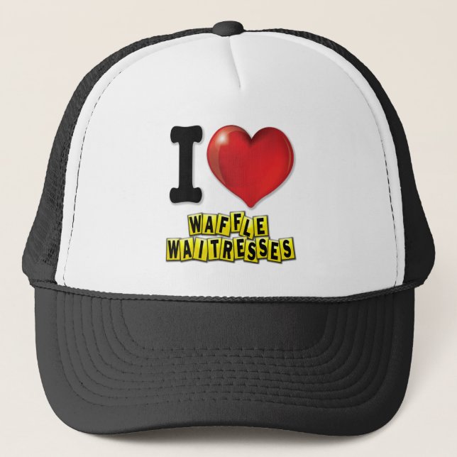 I Heart Waffle Waitresses Trucker Hat (Front)