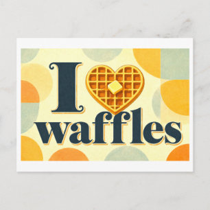 "I [Heart] Waffles" Postcard