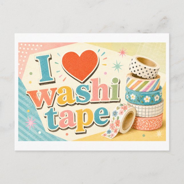 "I [Heart] Washi Tape" Postcard (Front)