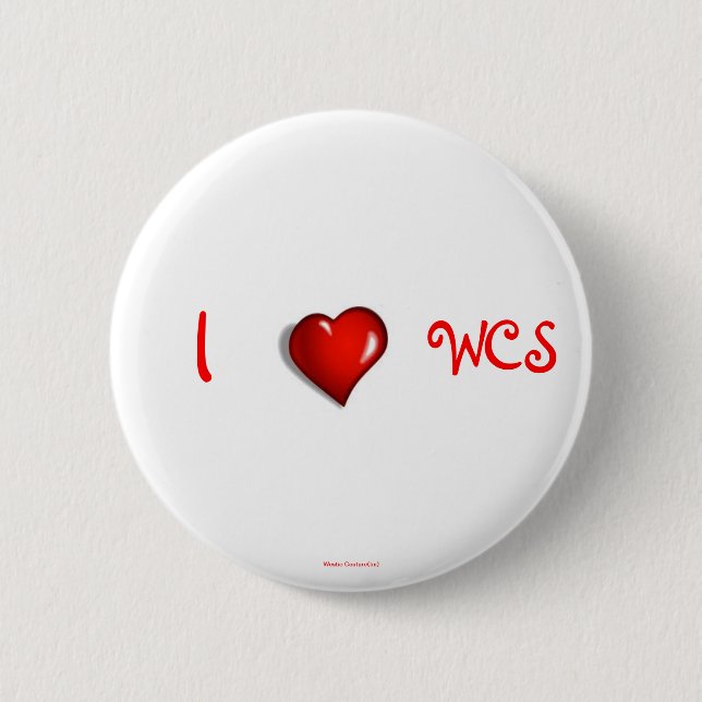 I Heart WCS 6 Cm Round Badge (Front)