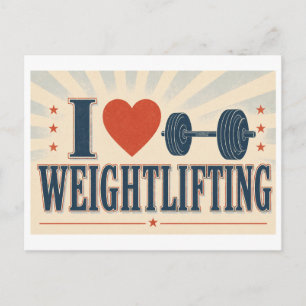 "I [Heart] Weightlifting" Postcard