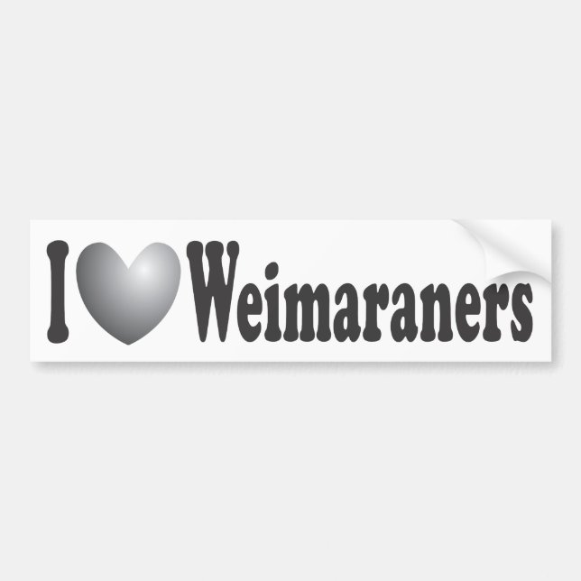 I Heart Weimaraners - Bumper Sticker (Front)